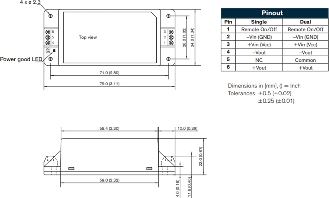 Location Circuit - TRACO Power TMDC 6W & 10W  Chassis-Mount  DC/DC Converters